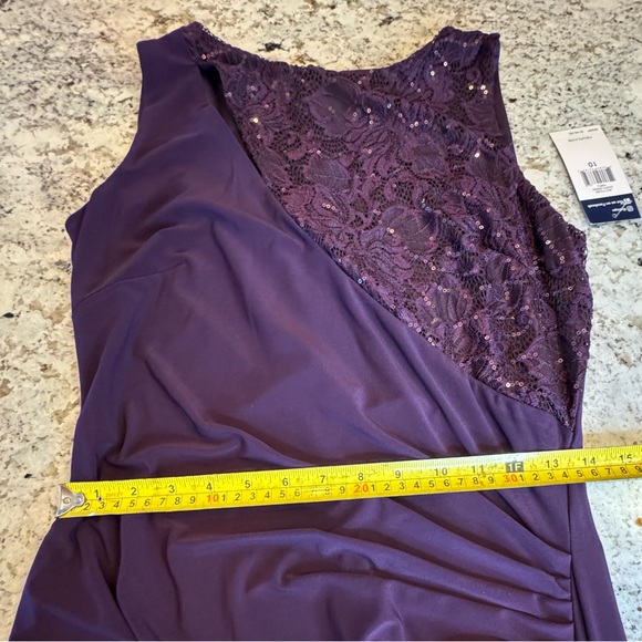 Chaps Purple Evening Gown with Lace Detail - Picture 3 of 8